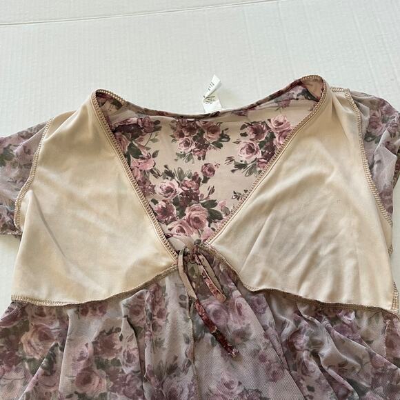 Y2k Fairy Babydoll Top Sz M Whimsical Boho Festival Western Ruffle Sheer Mesh. - Picture 7 of 8